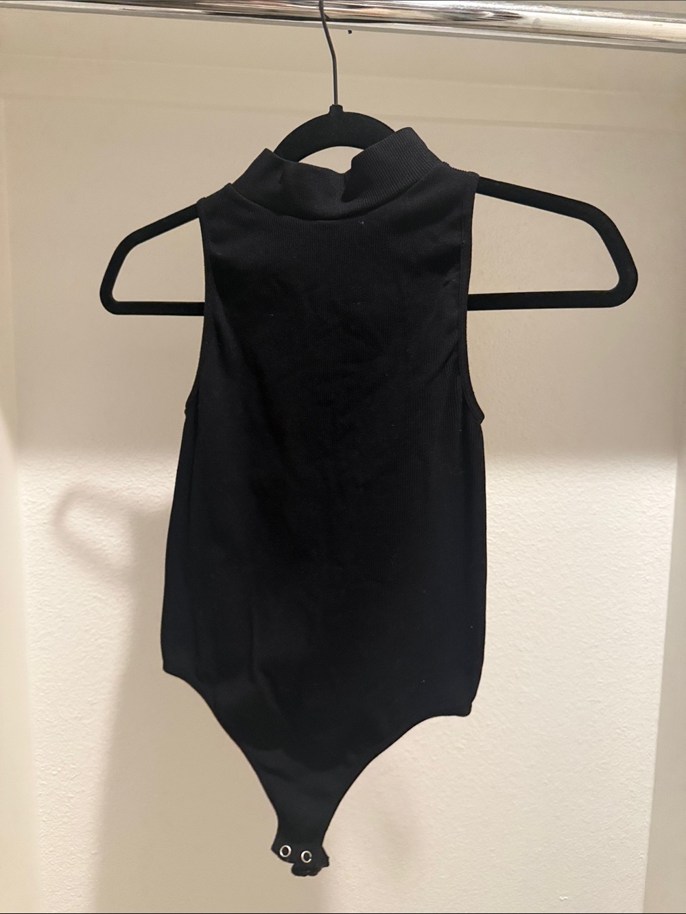 Kids Black Sleeveless Mock Neck One-Piece Bodysuit